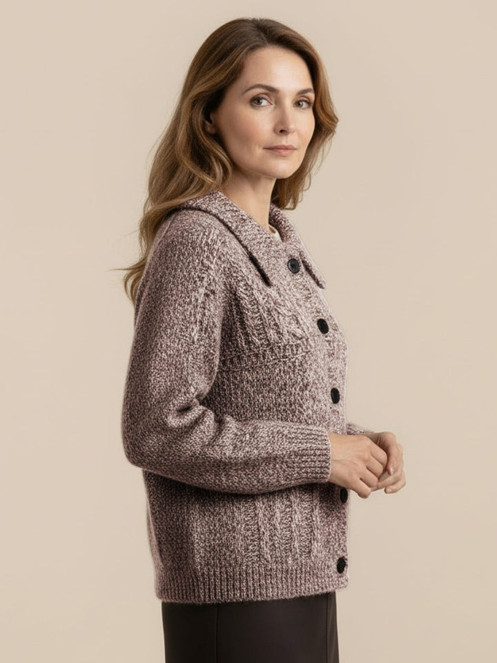 Wool-Blend Button-Front Cardigan taupe image 2 