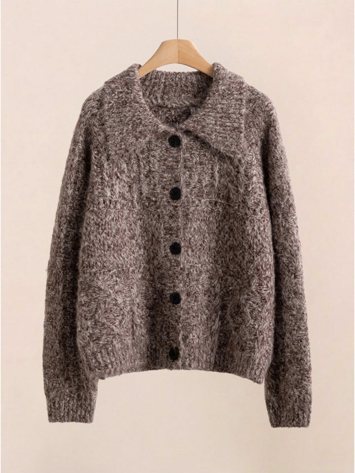 Wool-Blend Button-Front Cardigan taupe image 6 