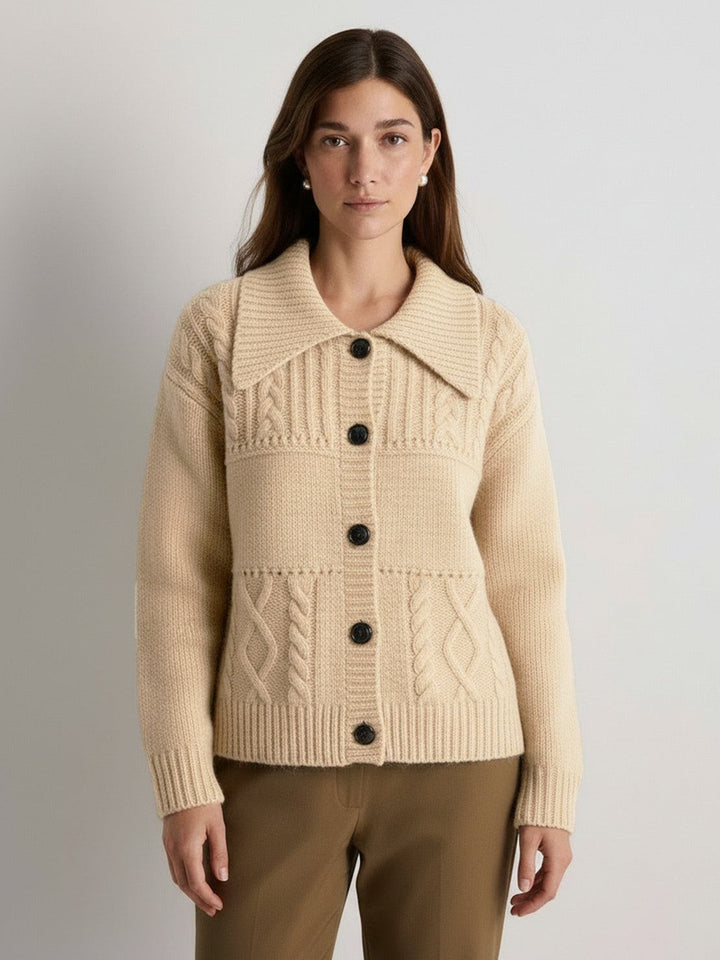 Wool-Blend Button-Front Cardigan khaki image 1 