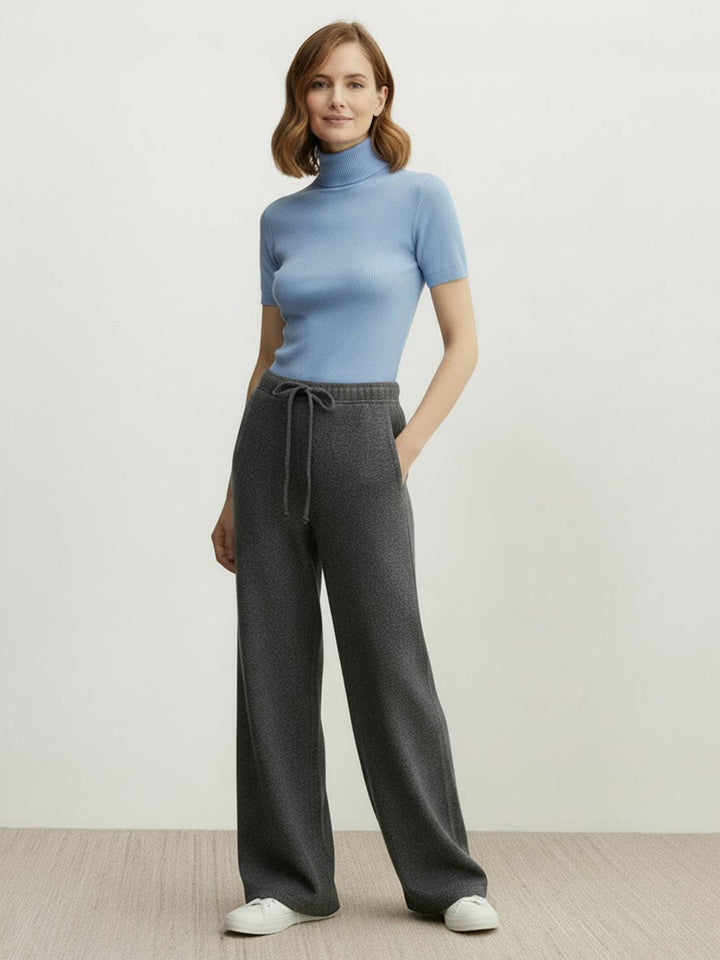 Lightweight Wool Wide Leg Pants dark gray image 4 