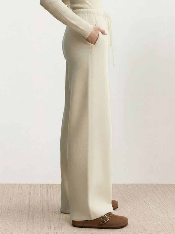 Lightweight Wool Wide Leg Pants off white image 2 