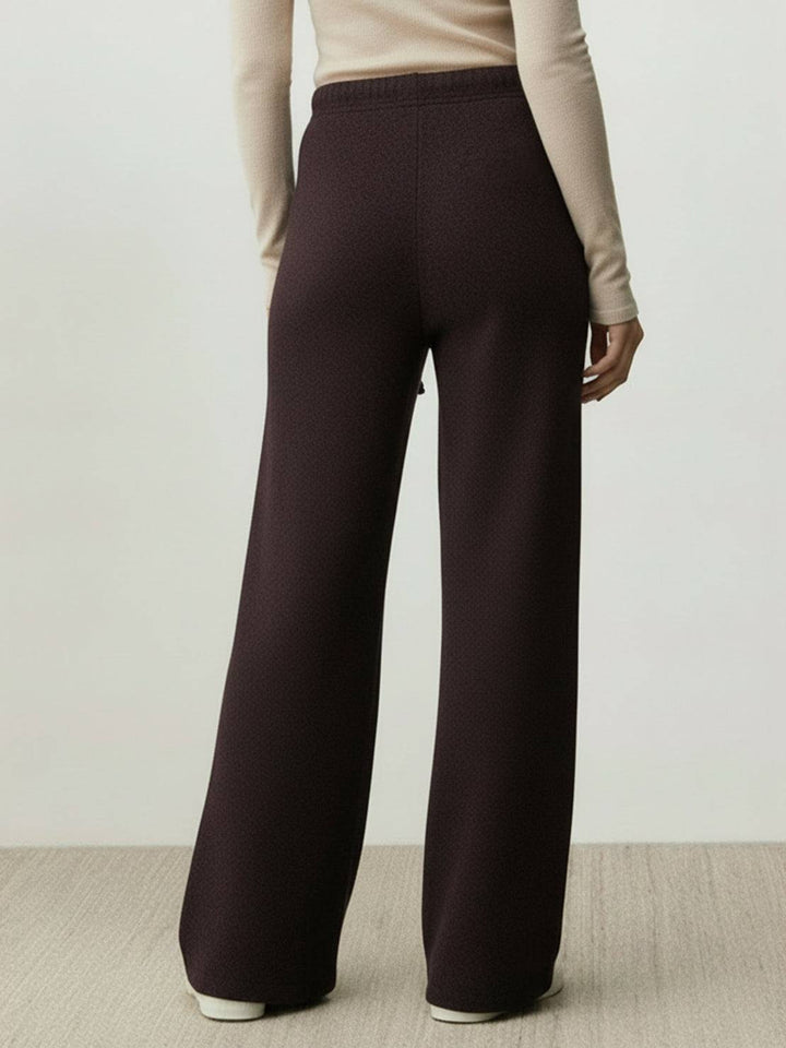 Lightweight Wool Wide Leg Pants chocolate brown image 3 