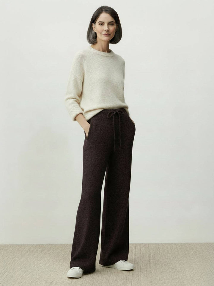Lightweight Wool Wide Leg Pants chocolate brown image 4 