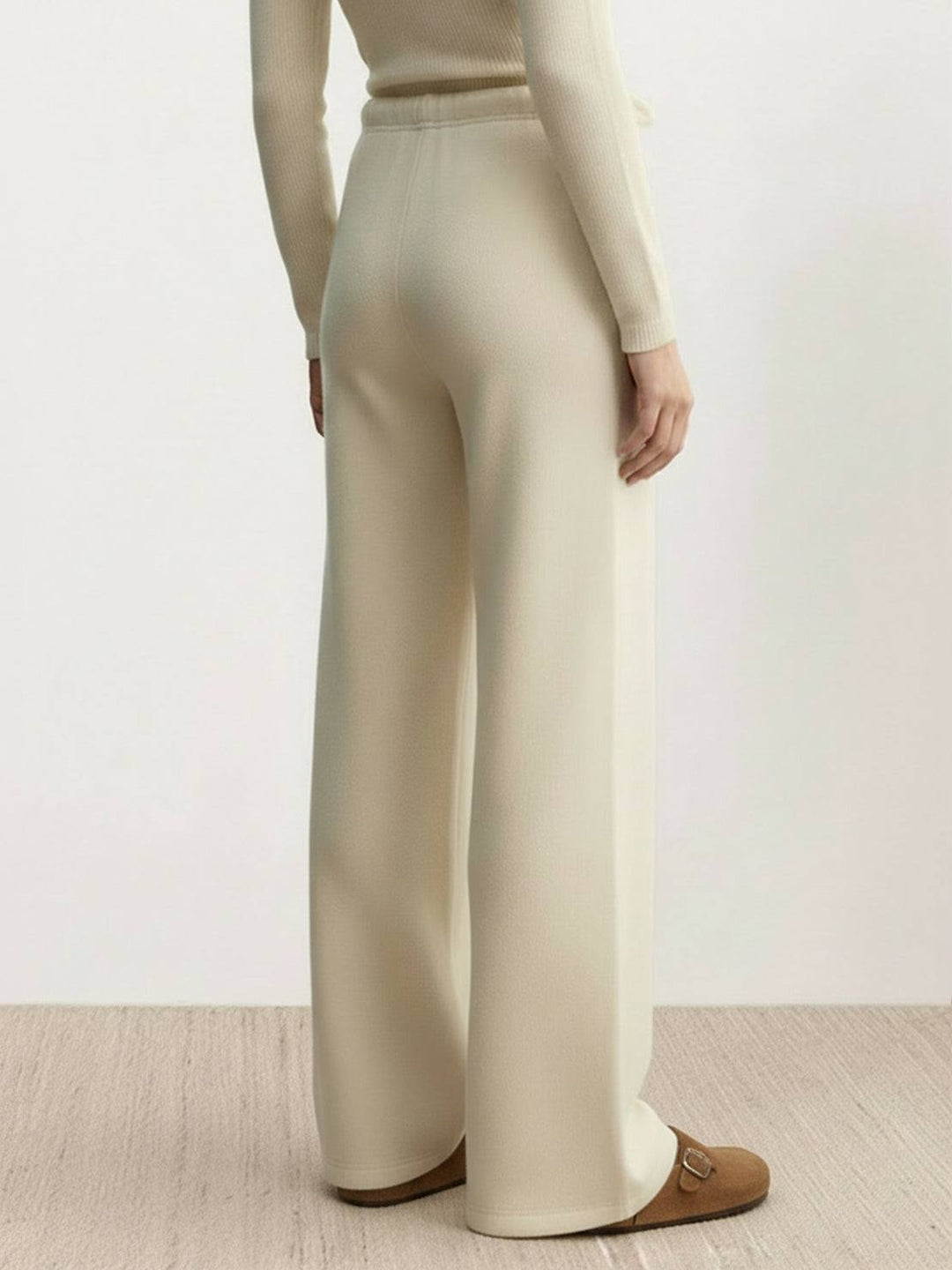 Lightweight Wool Wide Leg Pants off white image 3 