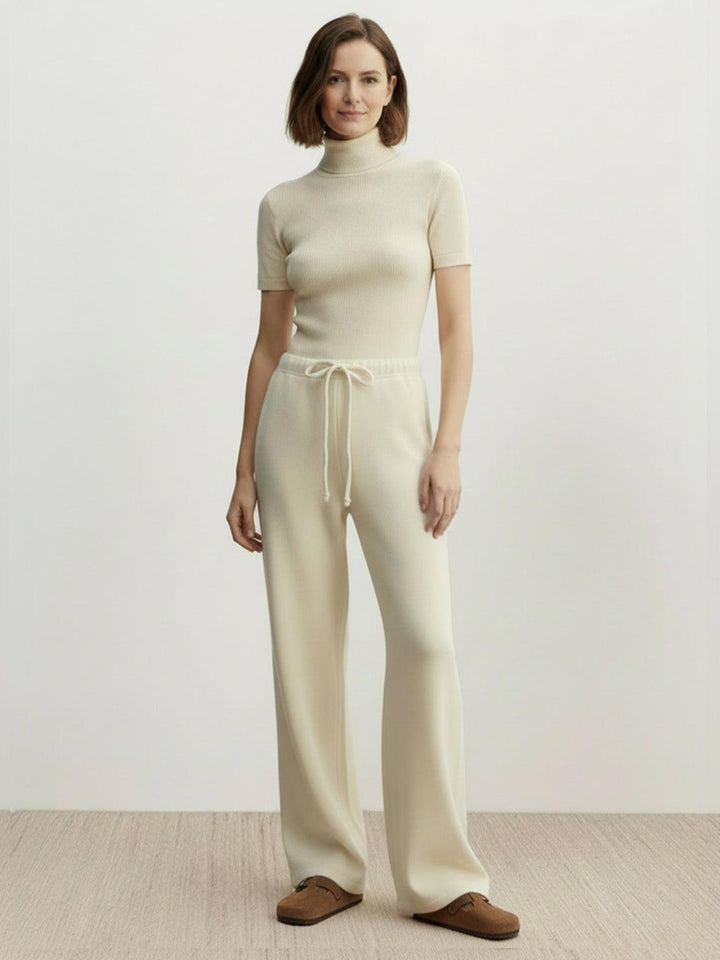 Lightweight Wool Wide Leg Pants off white image 4 