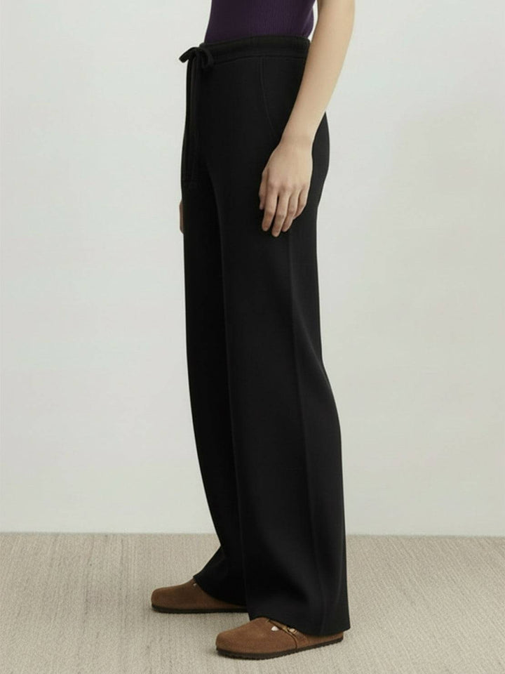 Lightweight Wool Wide Leg Pants black image 2 