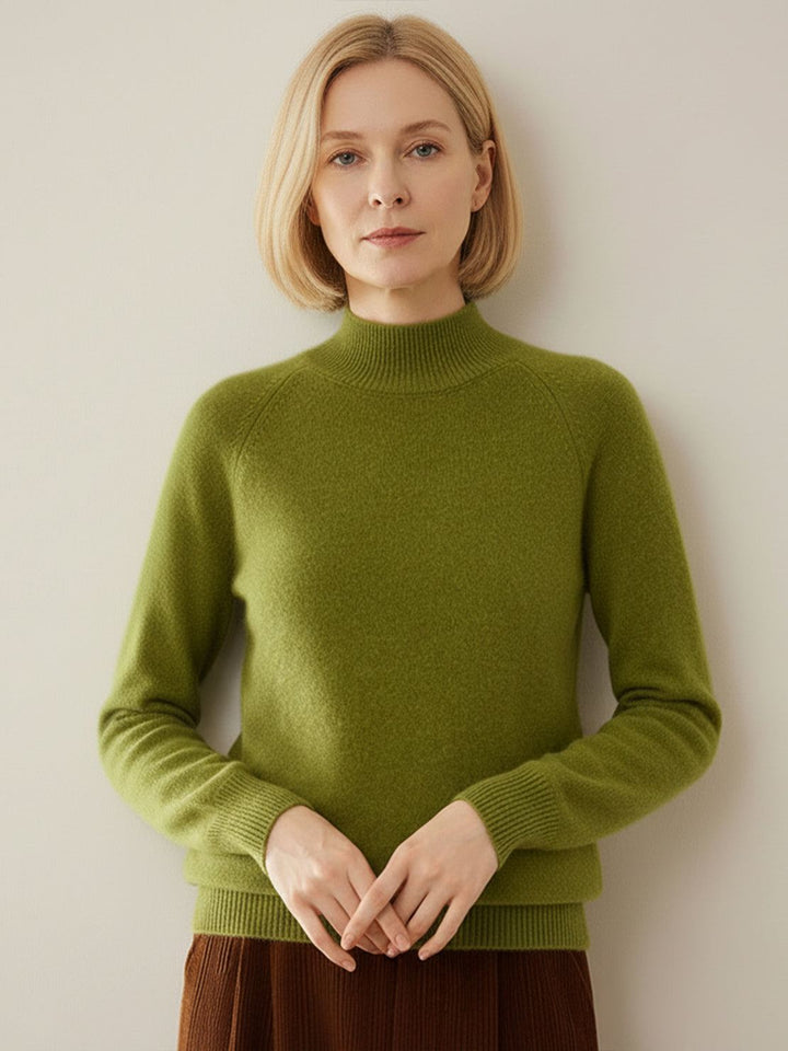 100% Italian Cashmere Sweater moss green image 1 