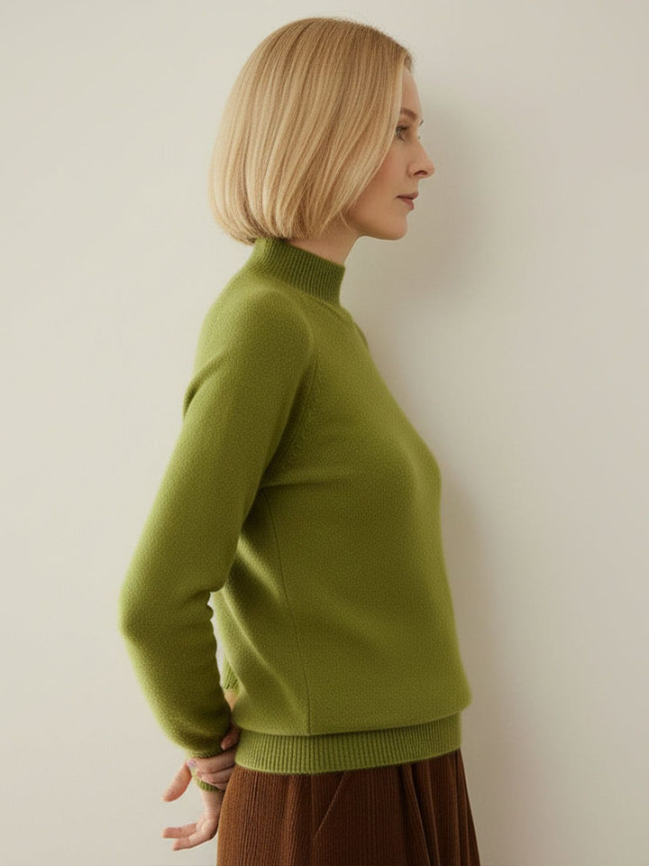 100% Italian Cashmere Sweater moss green image 2 