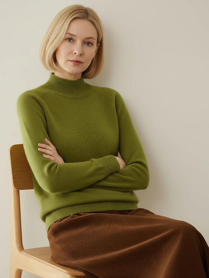 100% Italian Cashmere Sweater moss green image 4 