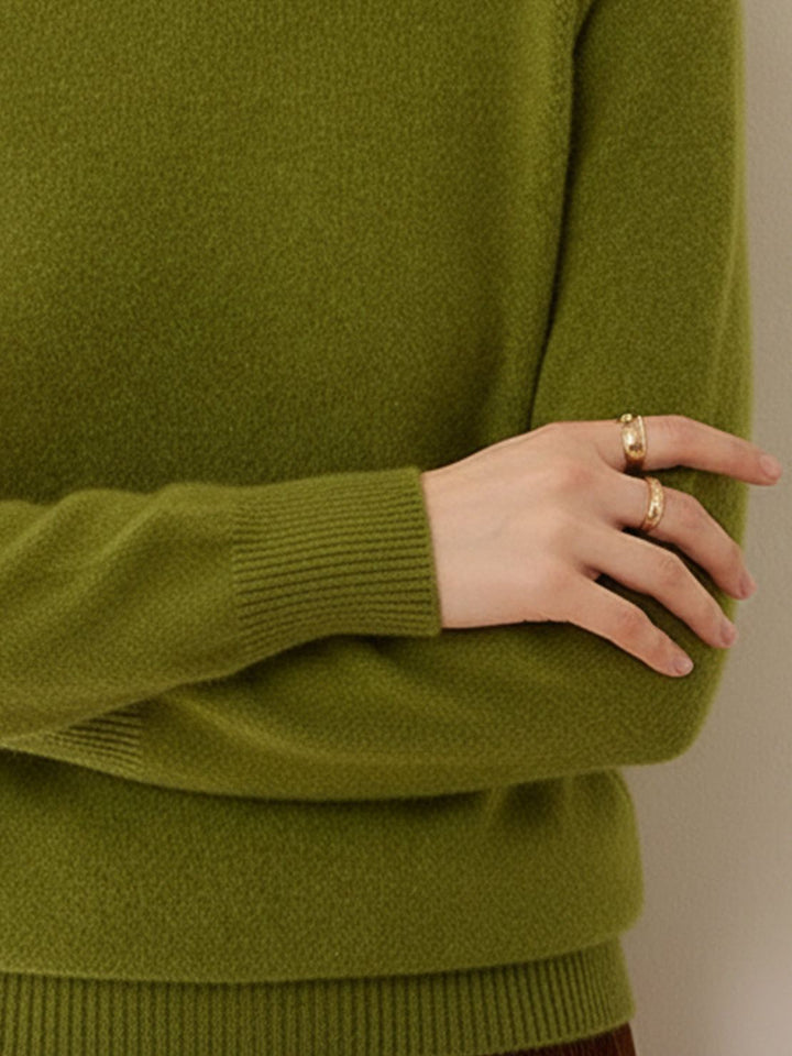 100% Italian Cashmere Sweater moss green image 5 