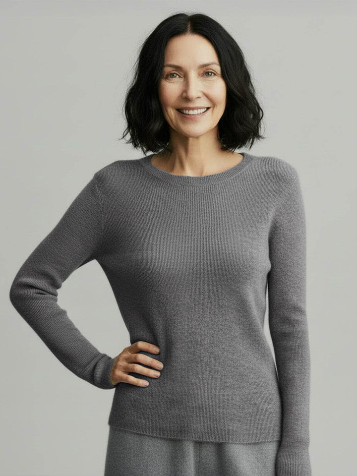 Wool-Cashmere Round Neck Pullover dark gray image 1 