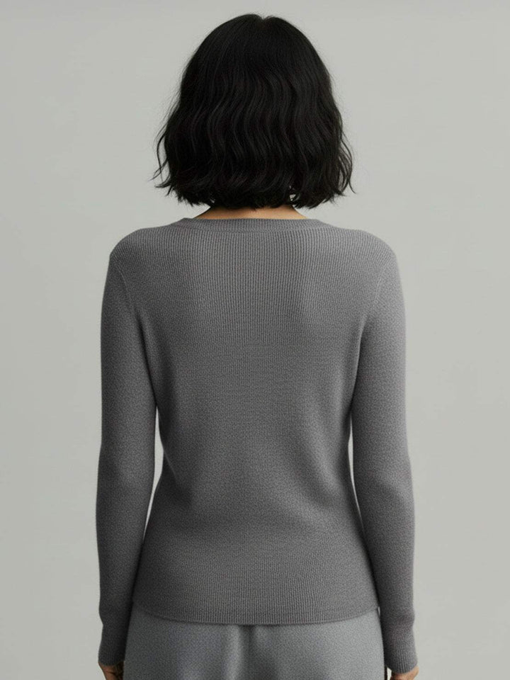 Wool-Cashmere Round Neck Pullover dark gray image 3 