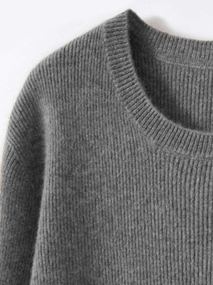 Wool-Cashmere Round Neck Pullover dark gray image 5 