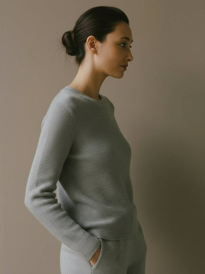 Wool-Cashmere Round Neck Pullover light gray image 2 