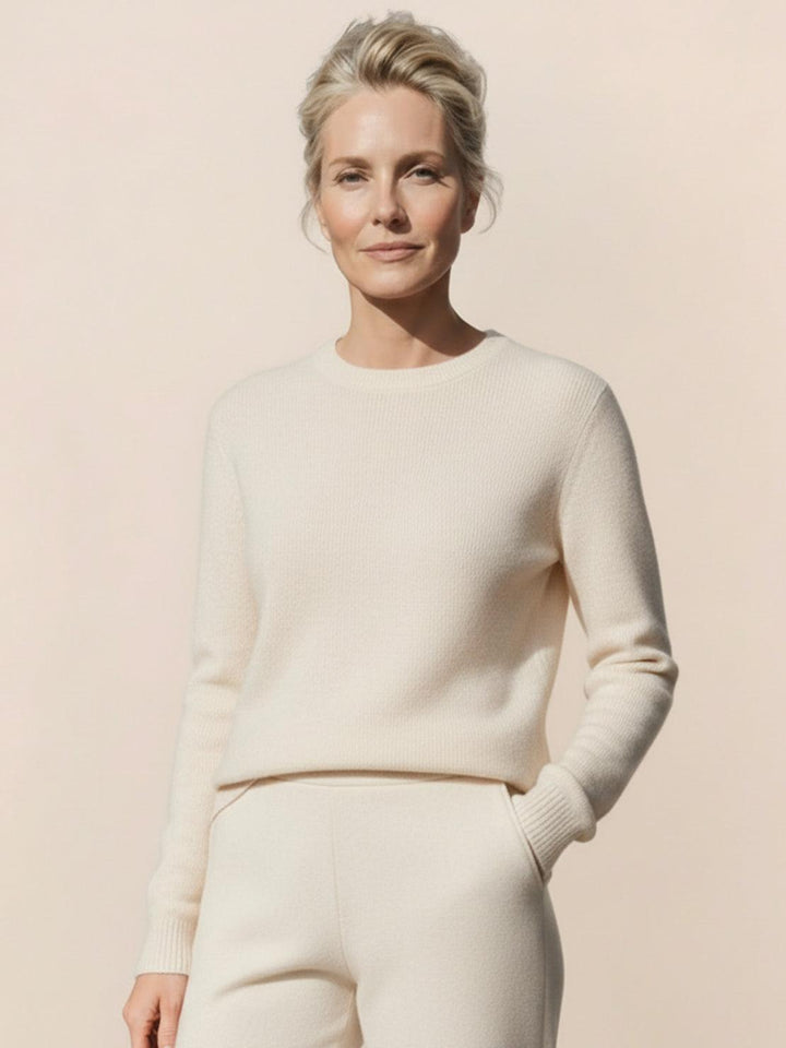 Wool-Cashmere Round Neck Pullover beige image 1 