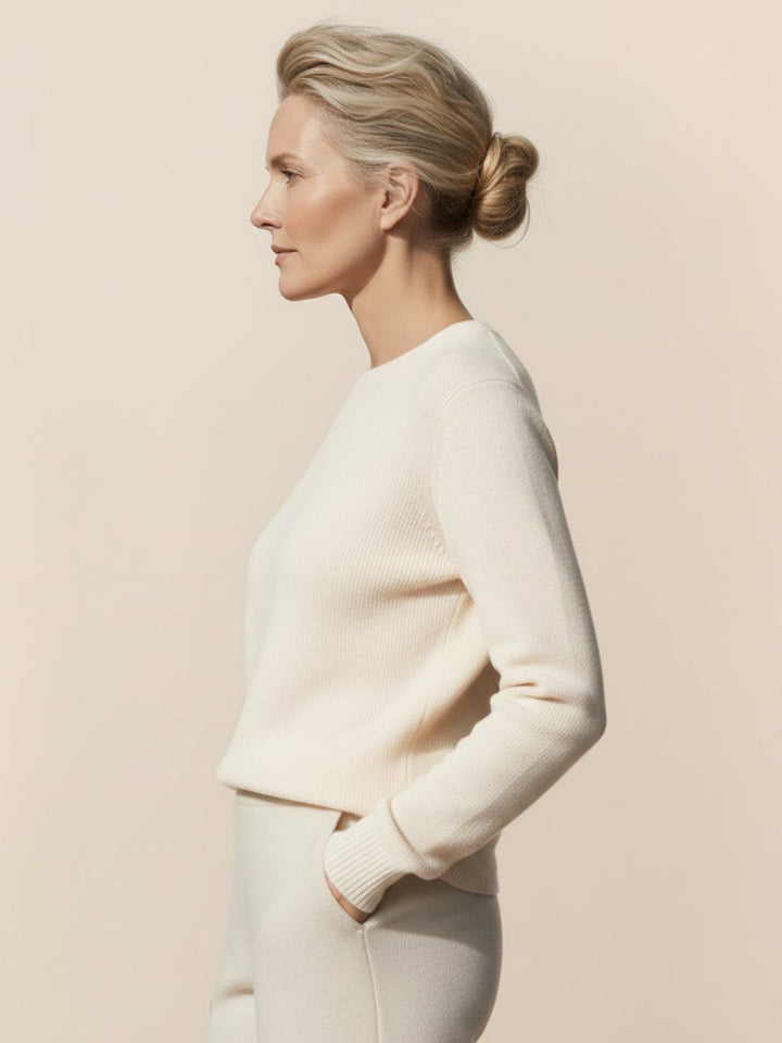 Wool-Cashmere Round Neck Pullover beige image 2 