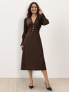 Slimming V-Neck Midi Dress