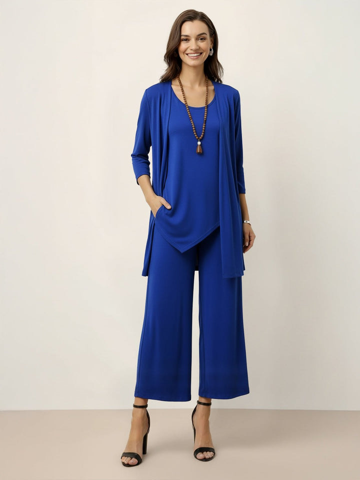 Open-Front Three-Piece Co-Ord royal blue image 1 