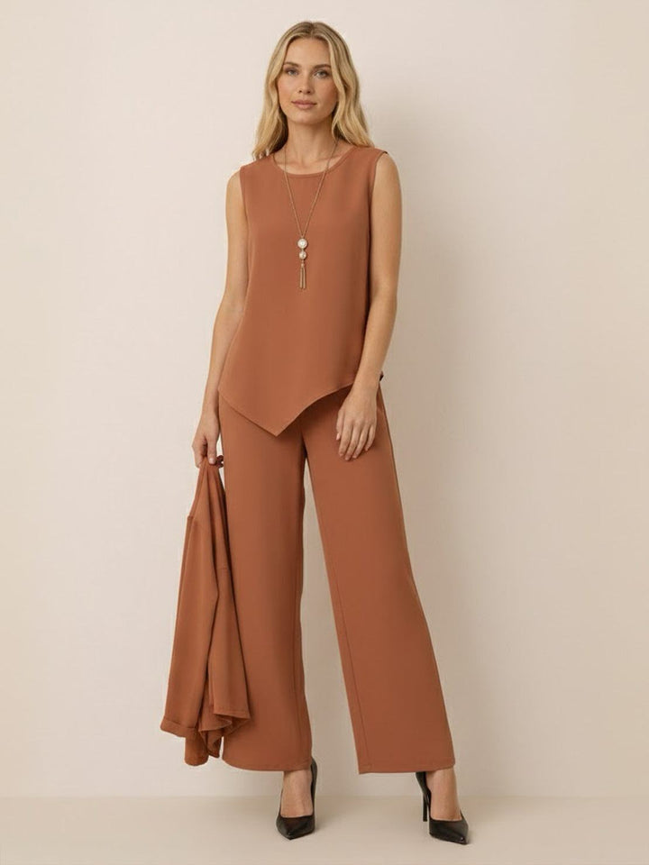 Open-Front Three-Piece Co-Ord terracotta image 1 