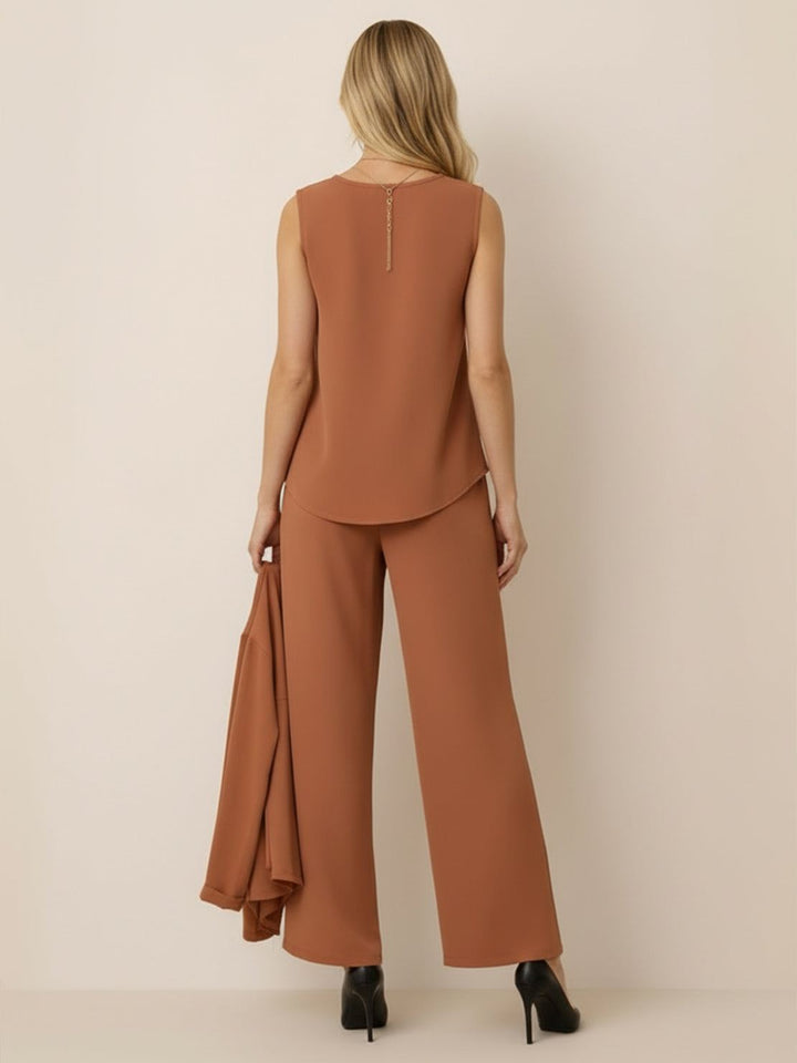 Open-Front Three-Piece Co-Ord terracotta image 3 