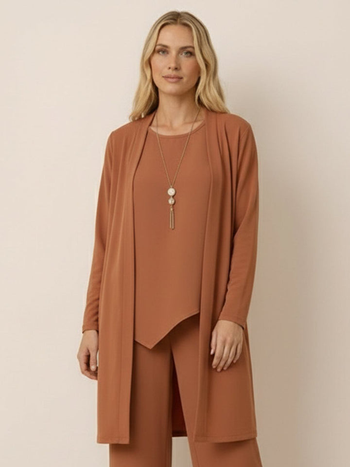 Open-Front Three-Piece Co-Ord terracotta image 4 