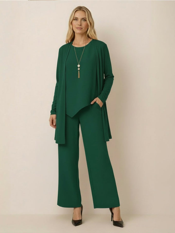 Open-Front Three-Piece Co-Ord emerald green image 1 