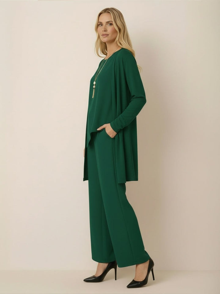 Open-Front Three-Piece Co-Ord emerald green image 2 