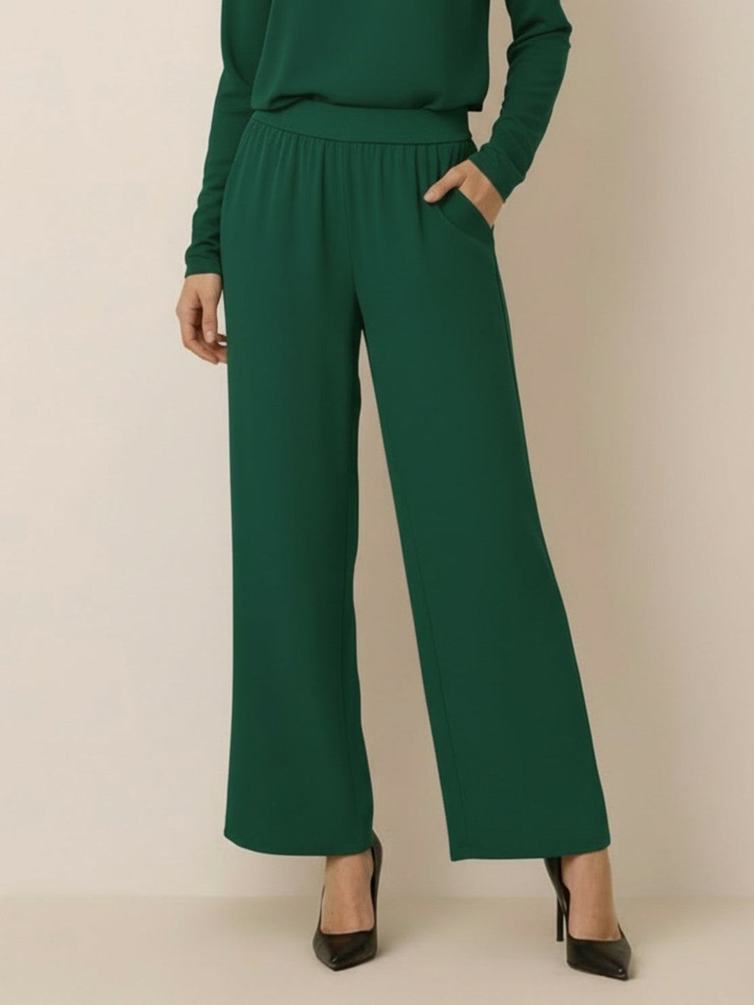 Open-Front Three-Piece Co-Ord emerald green image 5 