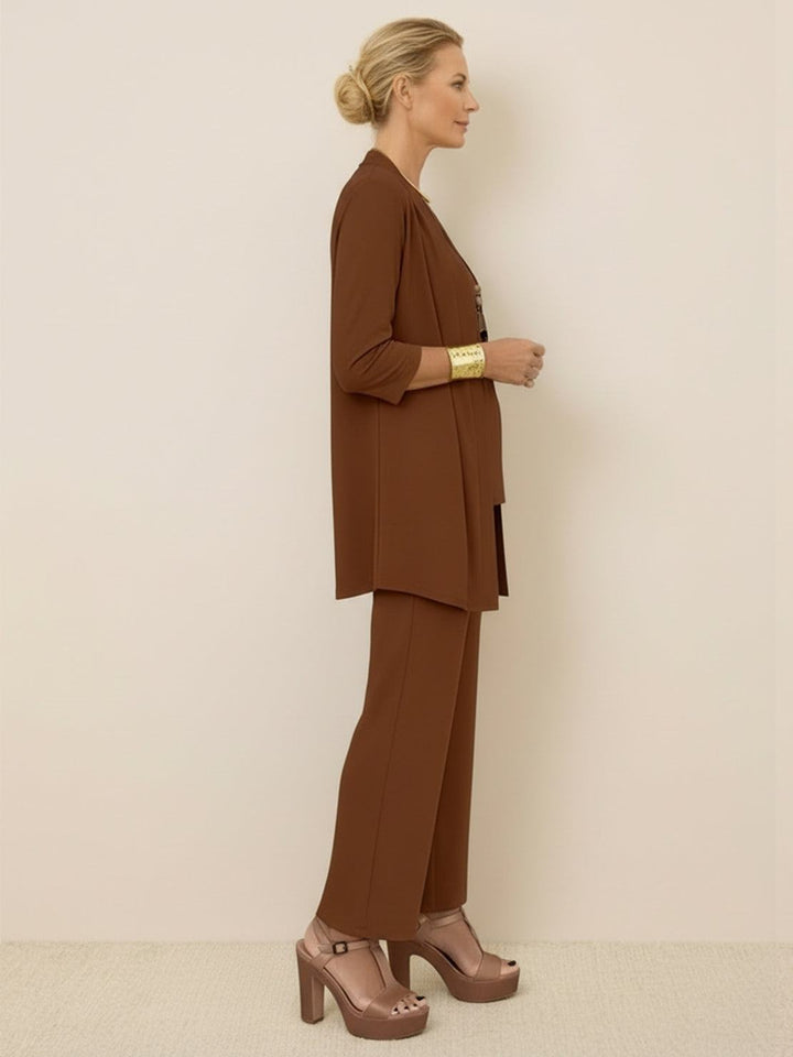 Open-Front Three-Piece Co-Ord brown image 2 