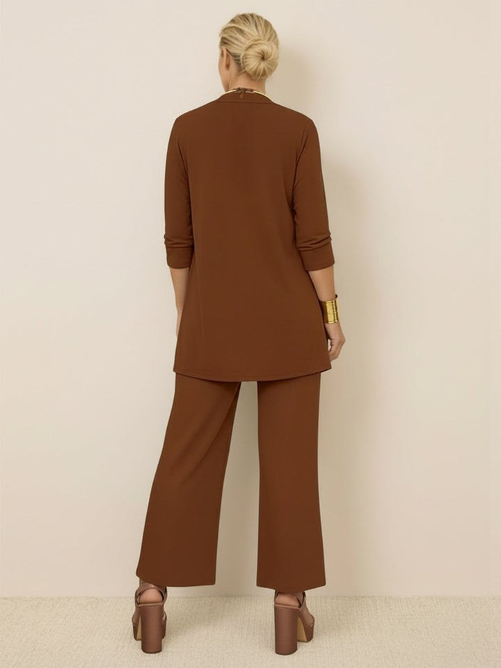 Open-Front Three-Piece Co-Ord brown image 3 
