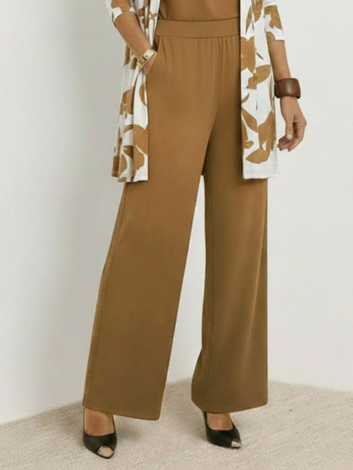 Open-Front Three-Piece Co-Ord floral golden image 5 