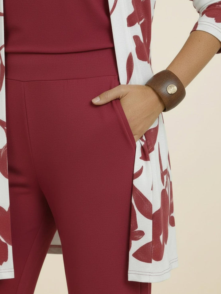 Open-Front Three-Piece Co-Ord floral raspberry image 6 