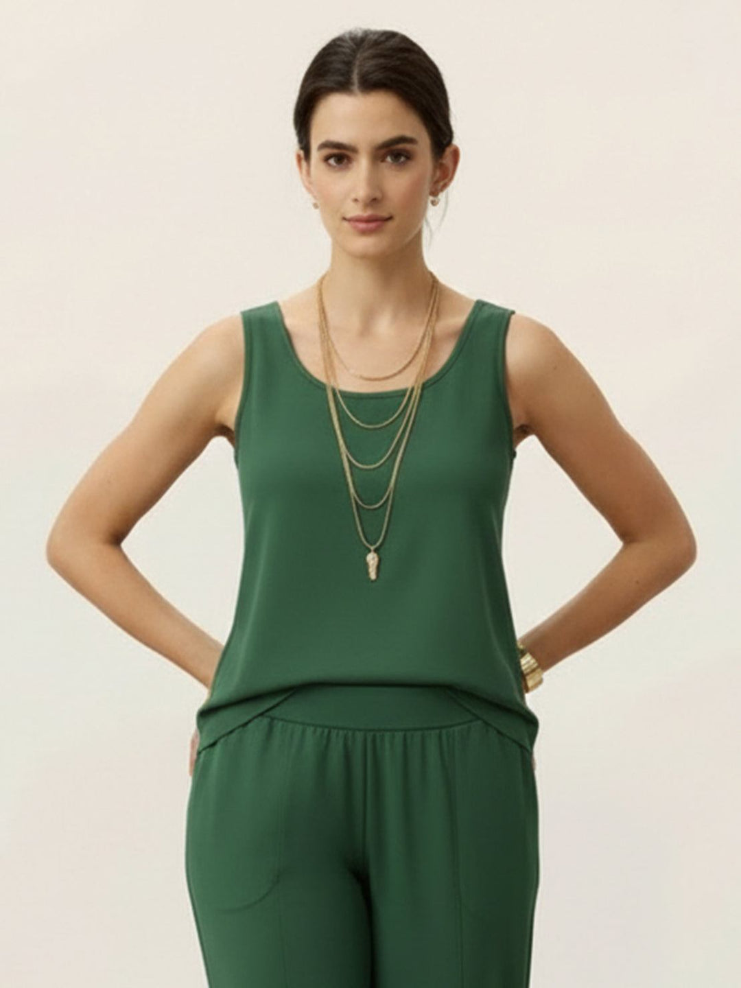Open-Front Three-Piece Co-Ord floral green image 4 