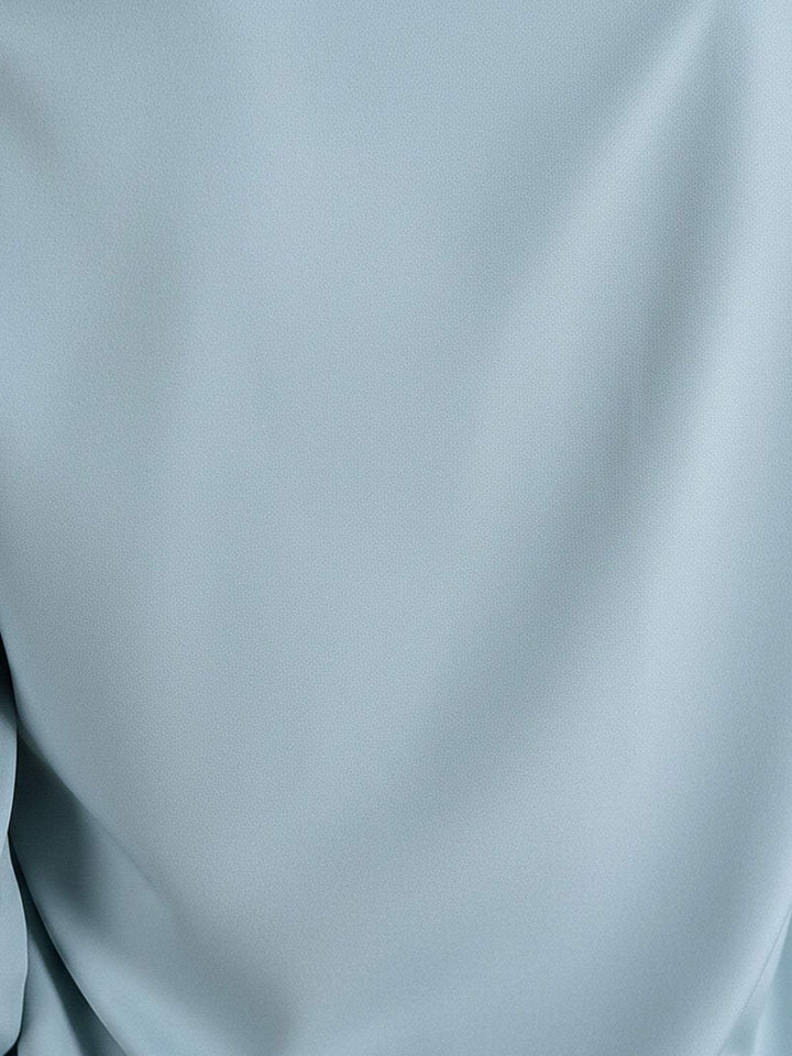 Pleated V-Neck Long-Sleeve light blue image 6 