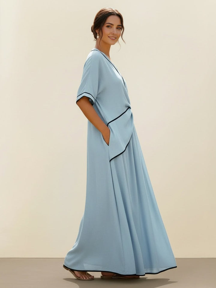 Knot-Waist Flowing Maxi Dress