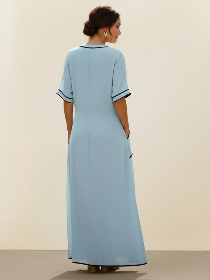 Knot-Waist Flowing Maxi Dress