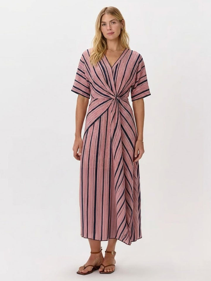 Knot-Waist Flowing Maxi Dress