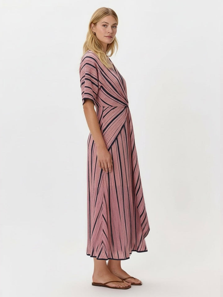 Knot-Waist Flowing Maxi Dress