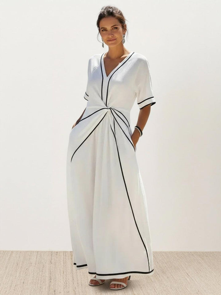 Knot-Waist Flowing Maxi Dress
