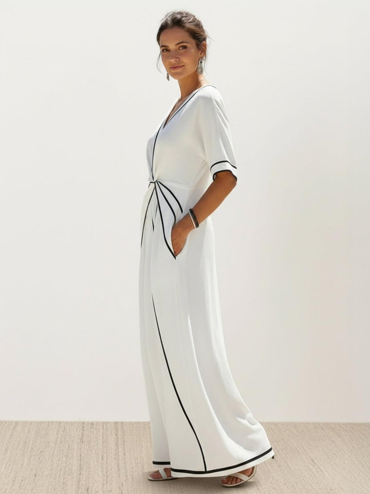 Knot-Waist Flowing Maxi Dress