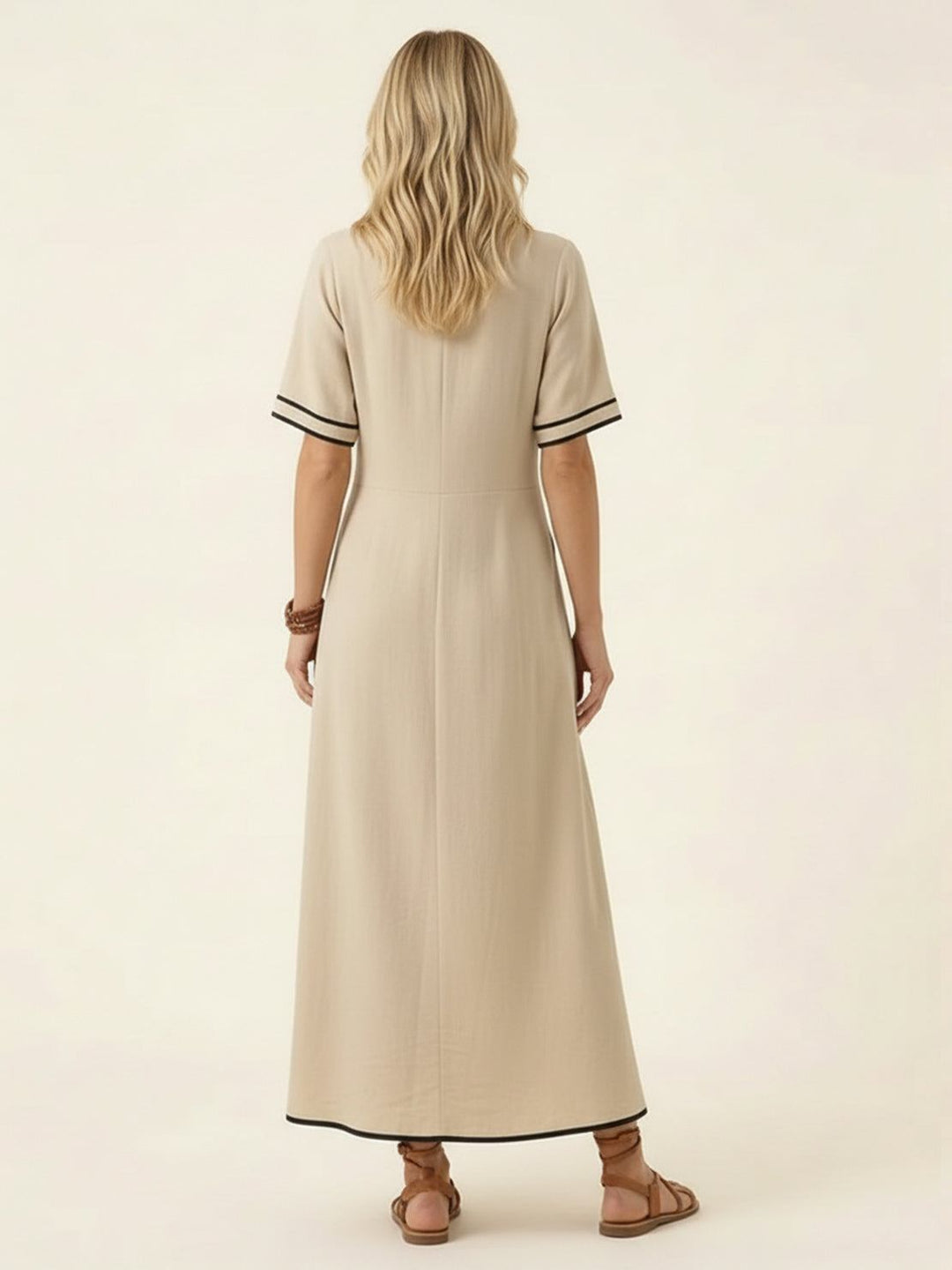 Knot-Waist Flowing Maxi Dress