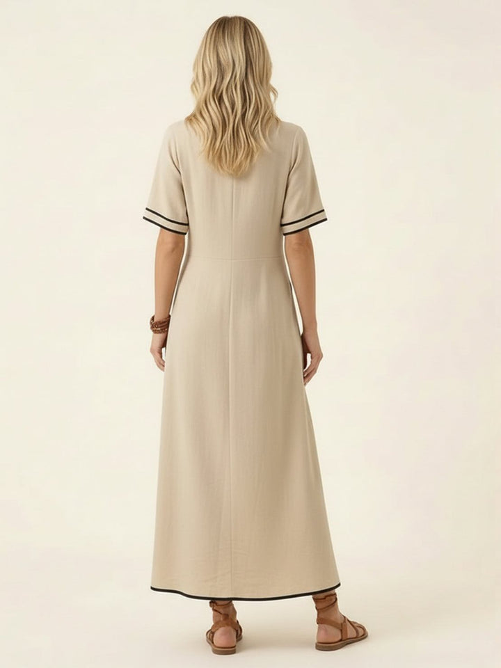 Knot-Waist Flowing Maxi Dress