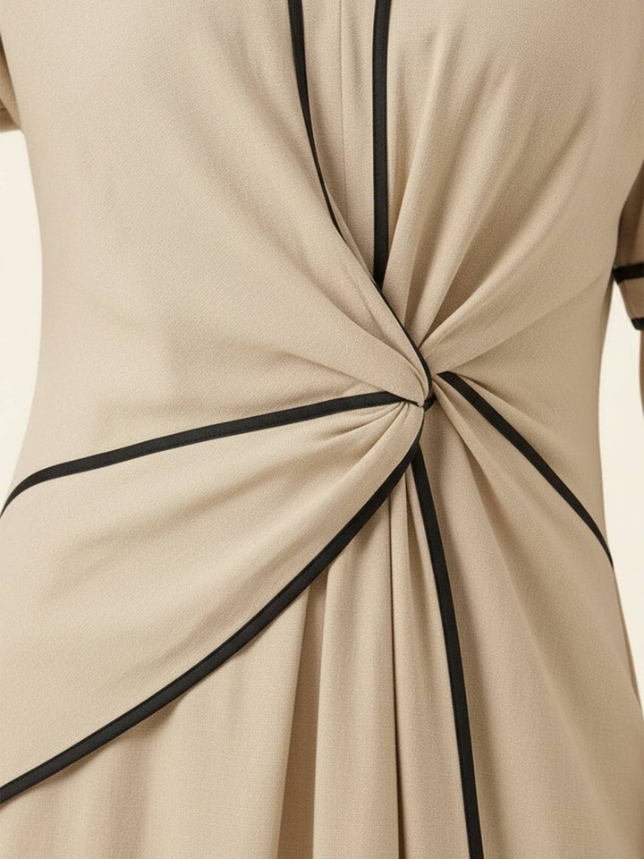 Knot-Waist Flowing Maxi Dress
