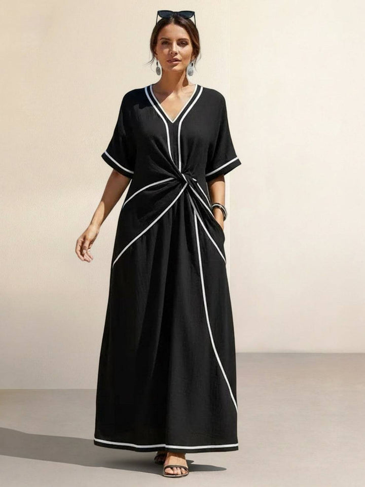 Knot-Waist Flowing Maxi Dress