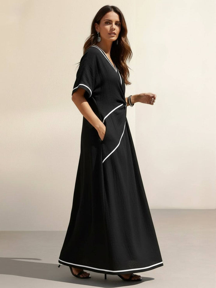 Knot-Waist Flowing Maxi Dress