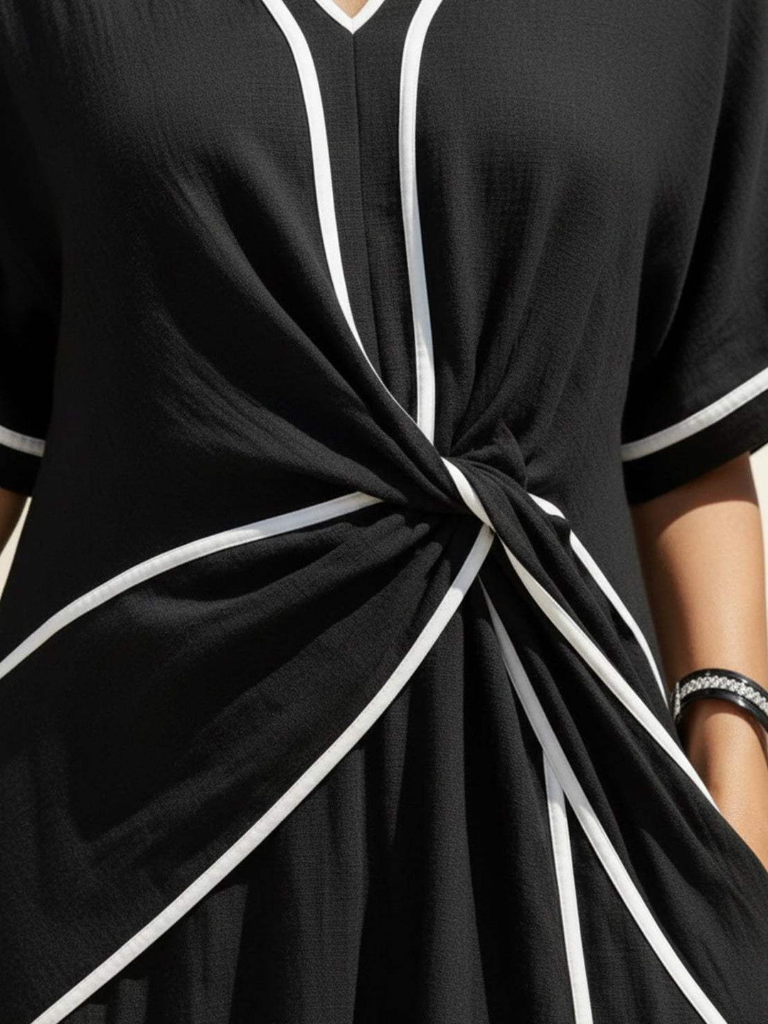 Knot-Waist Flowing Maxi Dress