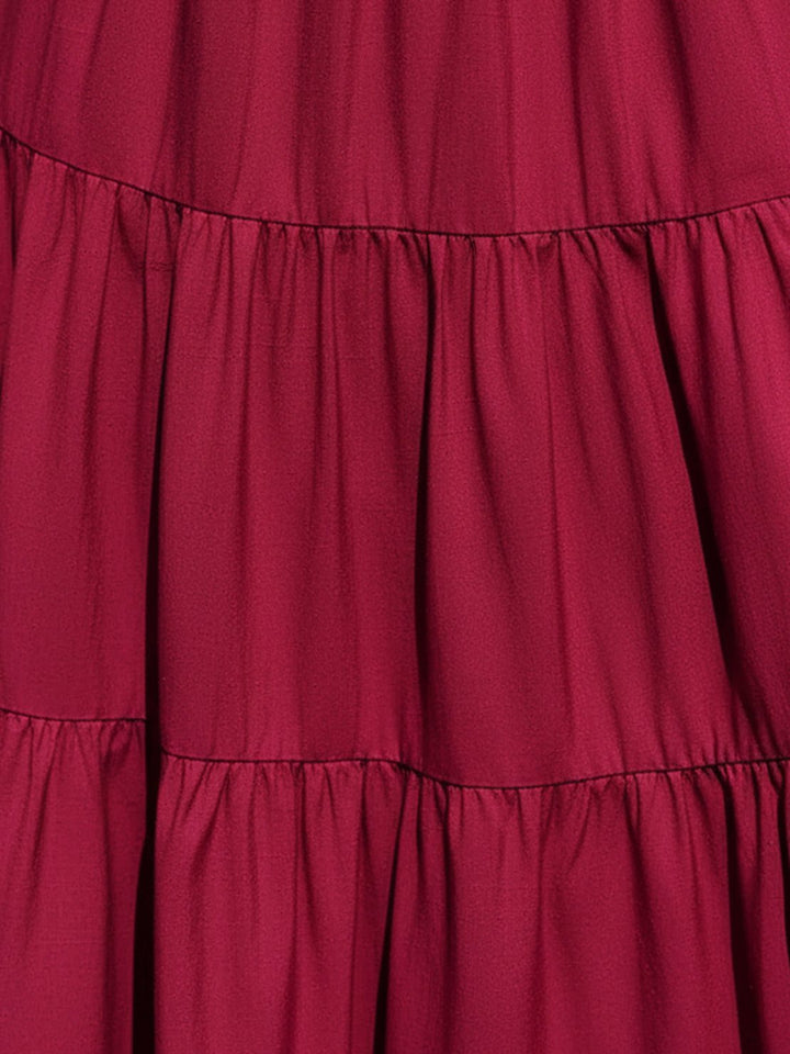 Smocked Sleeveless Maxi Dress wine red image 5 