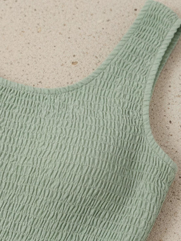 Smocked Sleeveless Maxi Dress sage green image 5 