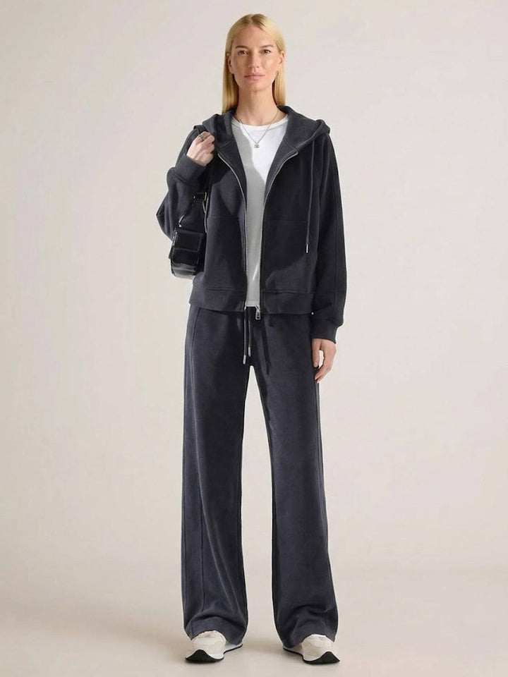 Chenille Zip-up Loungewear Set dark gray image 1 
