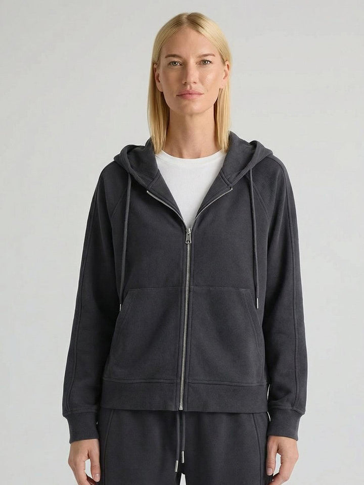 Chenille Zip-up Loungewear Set dark gray image 2 
